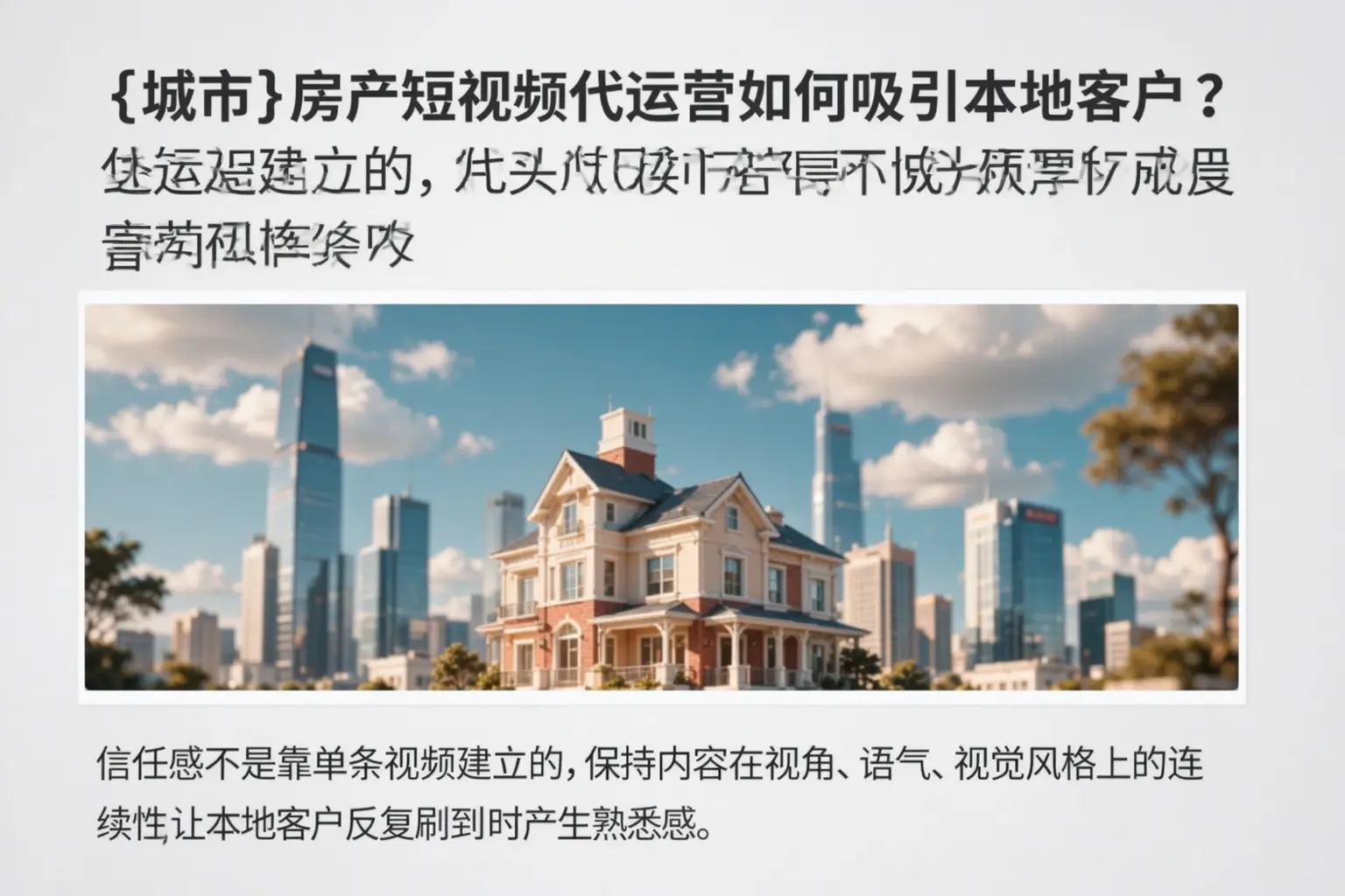萍乡房产短视频代运营如何吸引本地客户？