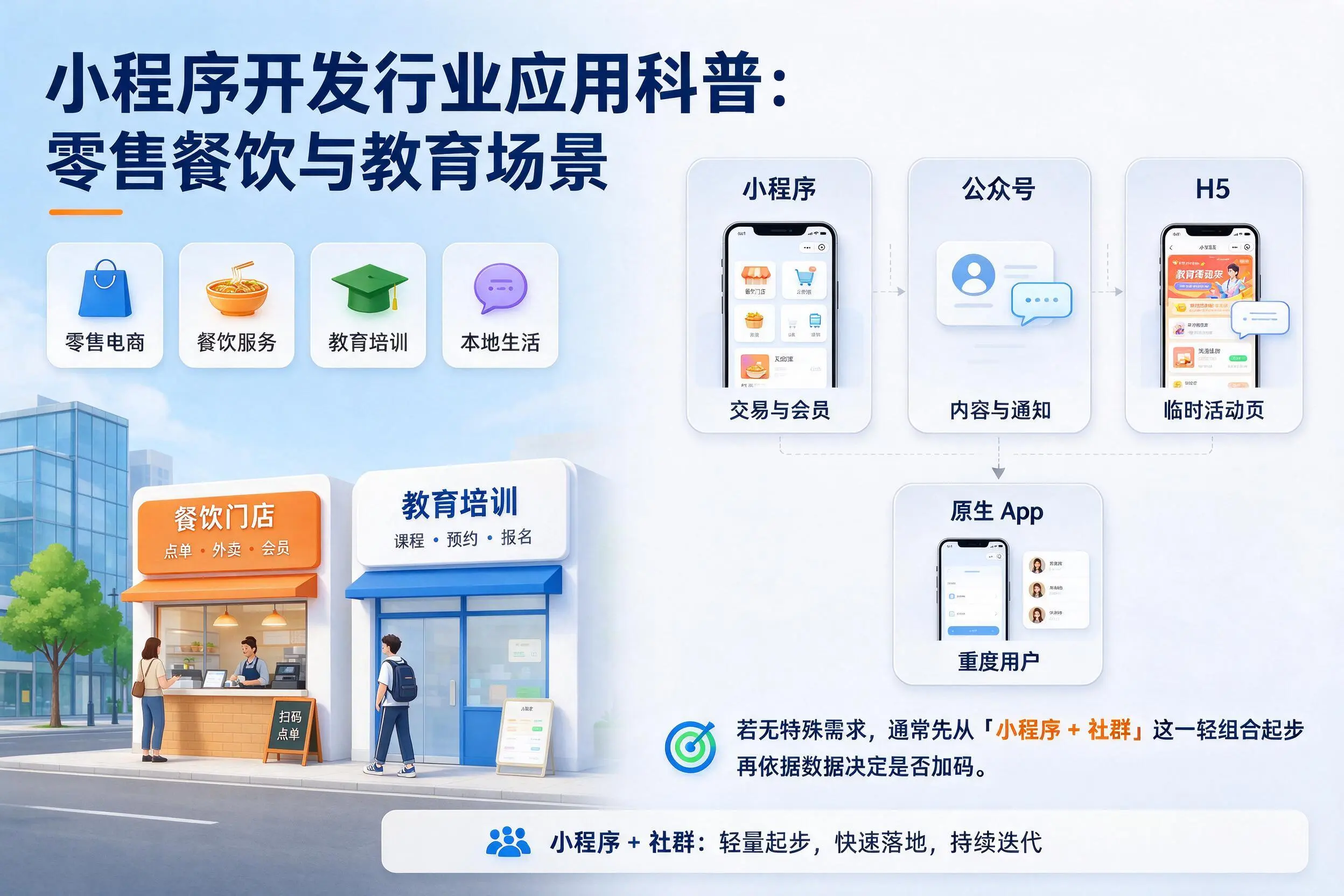 萍乡小程序开发行业应用科普:零售餐饮与教育场景