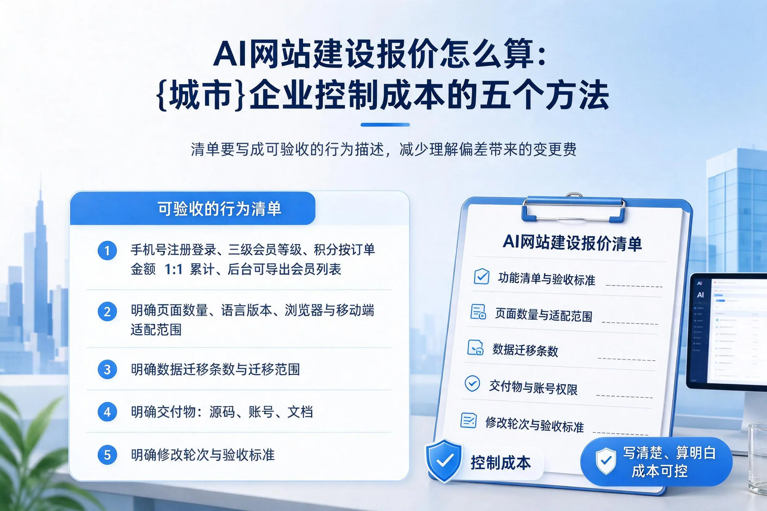 AI网站建设报价怎么算:萍乡企业控制成本的五个方法
