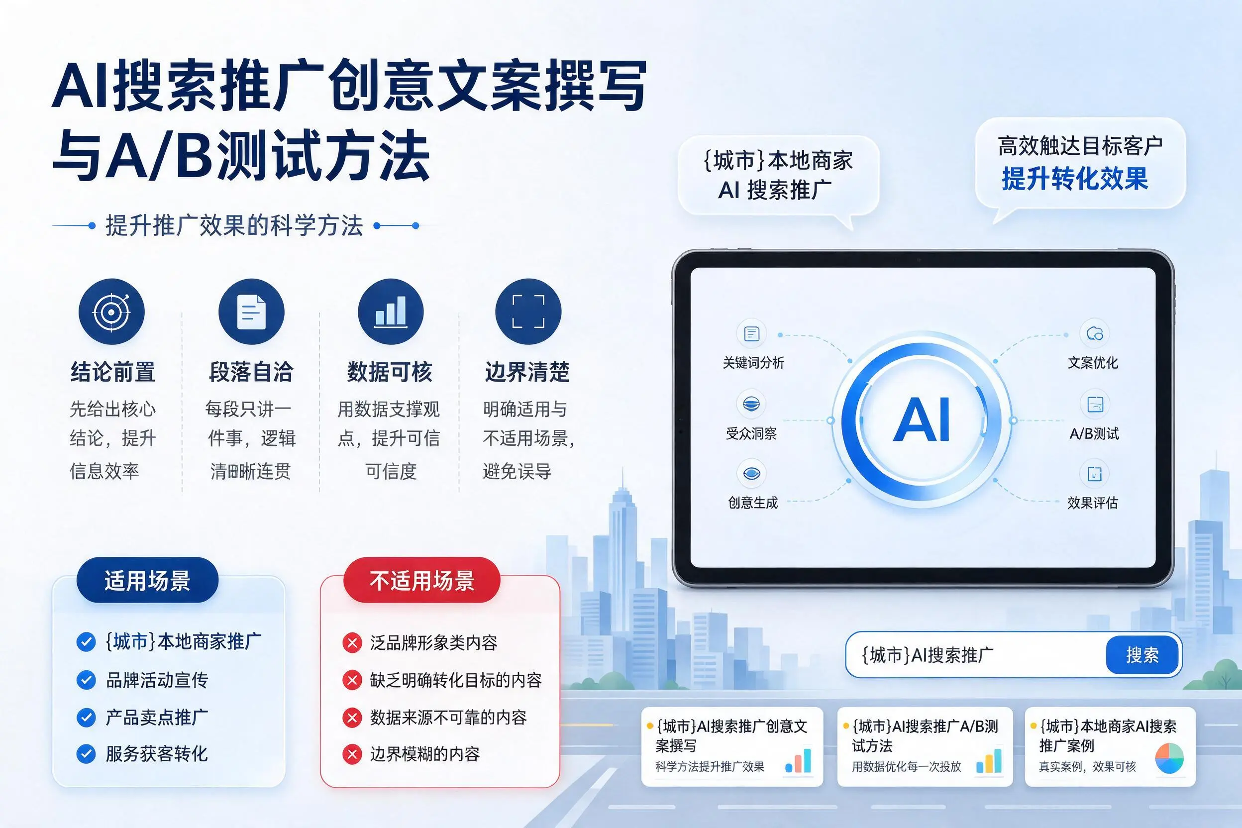 萍乡AI搜索推广创意文案撰写与A/B测试方法
